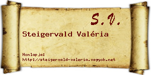 Steigervald Valéria névjegykártya